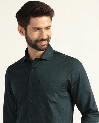 Formal-Bottle-Green-Textured-Shirt-Switch_MS013950D2_image4