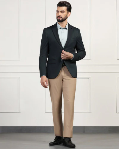 Formal_Dark_Green_Textured_Blazer_Thar-CJ002434D3-image3