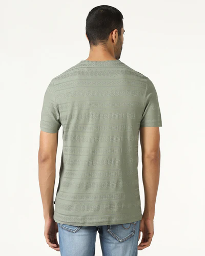 Olive_Crew_Neck_Textured_T_Shirt_Lep-ET003569V1-image2