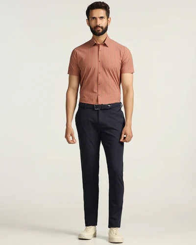 Techpro_Slim_Fit_B_91_Casual_Navy_Solid_Khakis_Ziea-EK002930N1-image3