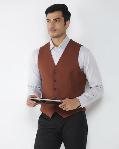 Wine_V_Neck_Check_Waistcoat_Oslo-CV000826E1-image1